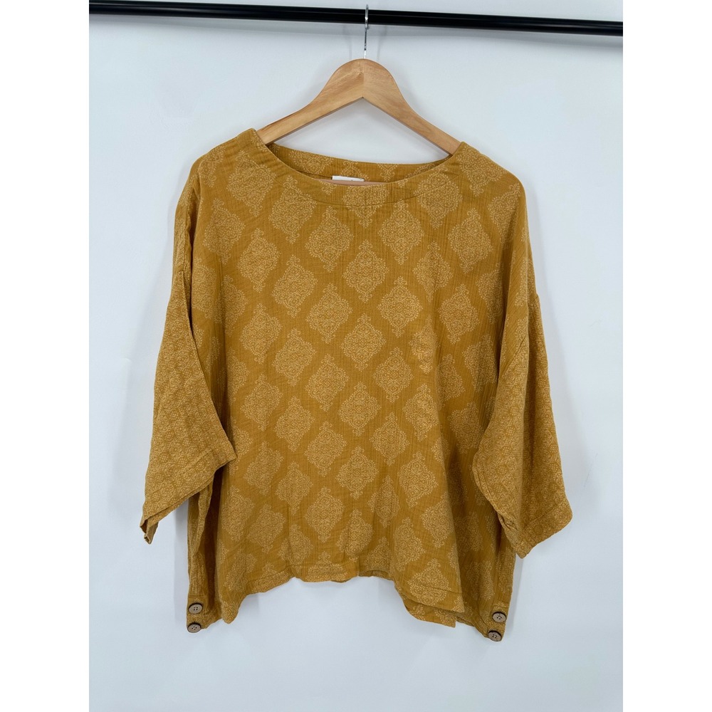 Pure Jill J. Jill Top Womens Size L Gauze Boho Coastal Grandma Earthy Casual